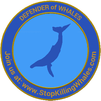 Round logo with humpback-whale