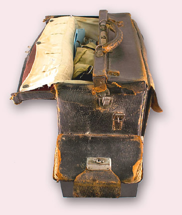 Medical bag of Dr Harry Lillie, surgeon and medical officer aboard British whaling ships in the Antarctic during the 1940's 